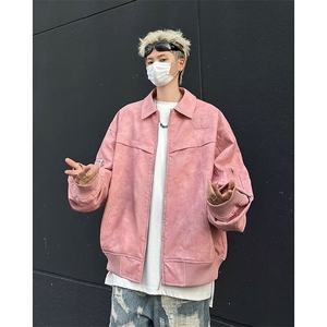 扎染皮衣夹克男女韩版潮流高街宽松2025春季新款ins外套W6085-P78图片
