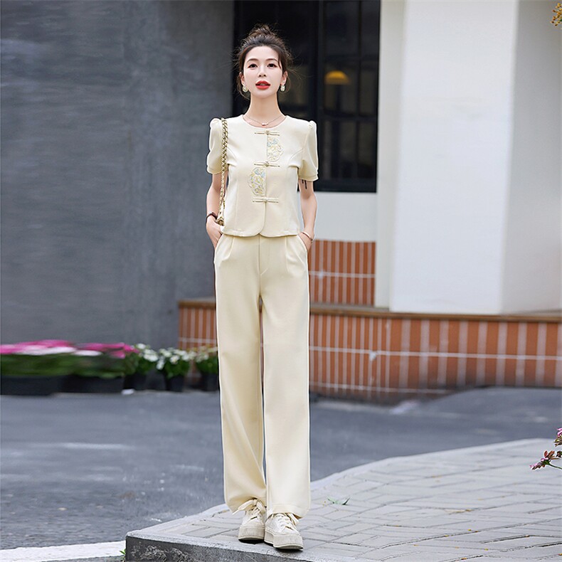时尚套装女2024夏装新款气质新中式高级感夏季搭配一整套两件套潮,女装套装/套裙,梦依杭