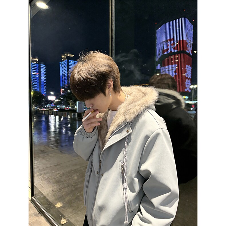 XZ514-2-25104-P115美式复古座山雕连帽棉服加厚保暖夹克宽松外套,男装夹克,星座514-2(原B239)
