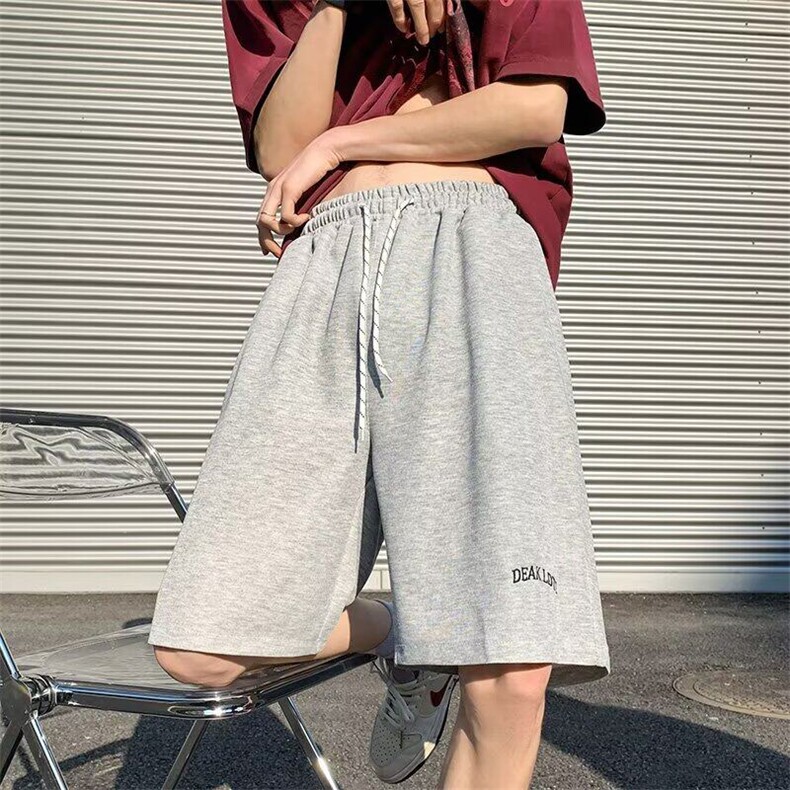 五分裤男女韩版潮流字母刺绣帅百搭2026夏季ins休闲短裤K6199-P30,男装牛仔裤,星座412-2