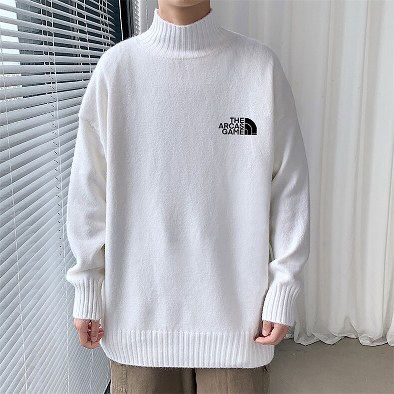M18232-P45加绒款-P65半高领毛衣男士大码针织衫男毛线衣男,男装针织衫/毛衣,电商A040