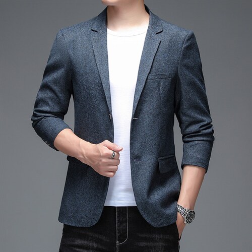 2023春季中青年男士西服纯色商务休闲舒适薄款外套爸爸装上衣，男装西服，电商B212（原钱塘6029）