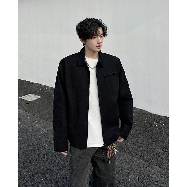 8XL-M春季水洗帆布短款夹克男生vintage美式复古工装外套JK003P98,男装夹克,电商B312