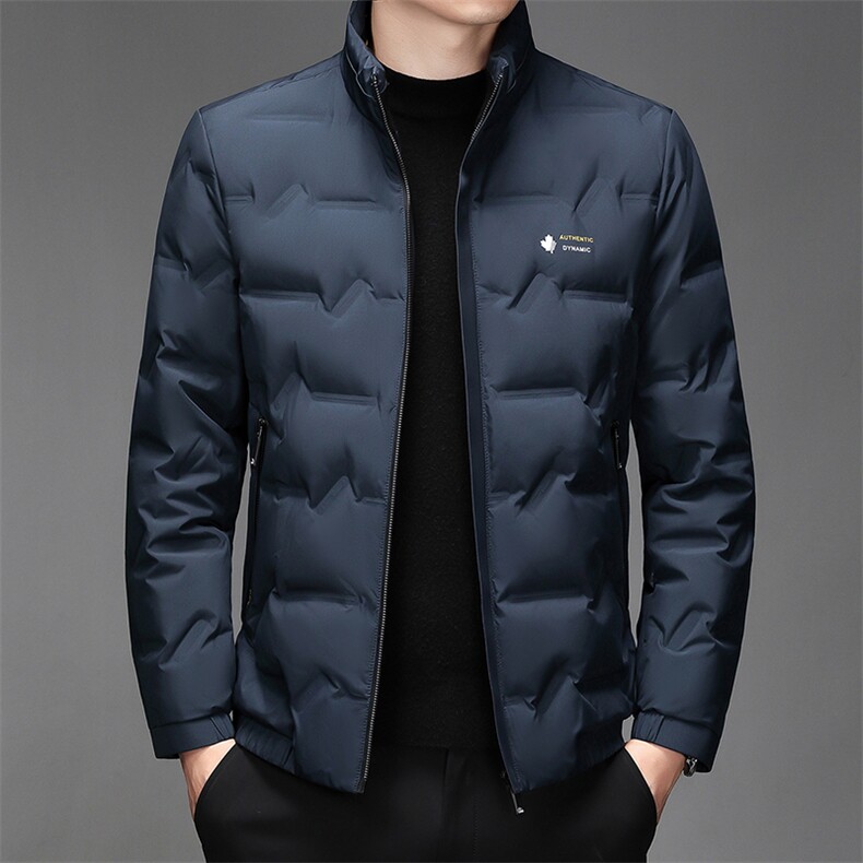 中年爸爸装羽绒服男冬季新款加厚保暖男士上衣立领灰鸭绒休闲外套,男装羽绒服,电商B212（原钱塘6029）