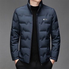 中年爸爸装羽绒服男冬季新款加厚保暖男士上衣立领灰鸭绒休闲外套，男装羽绒服，电商B212（原钱塘6029）