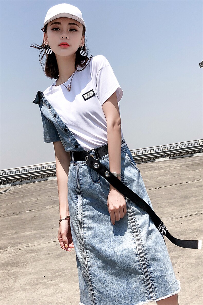 套装/套裙2021牛仔包臀裙韩版潮流短袖圆领甜美休闲显,女装套装/套裙,秋水欣儿