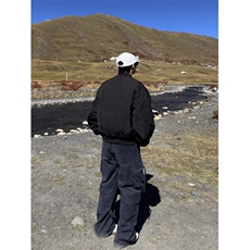 潮流美式高街潮牌男装时尚解构弧形棉服刺绣原版加厚上衣棉衣新款，男装棉衣，星座506A