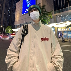 港风23秋季时尚百搭宽松字母印花潮流夹克外套F6322特批60控88，男装夹克，电商A268A
