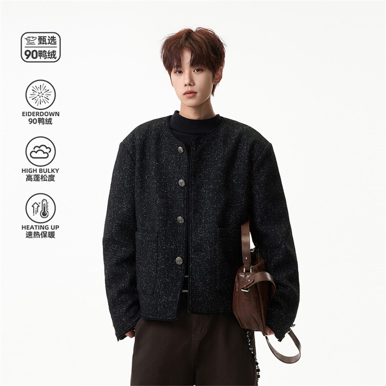 小香风羽绒服90鸭绒外套cleanfi港风短款夹克5D4099-TP180控328图片