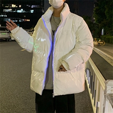 亮面反光图案冬季新款男士潮流休闲加厚棉衣外套XZ109-6006-108，男装棉衣，星座109-1