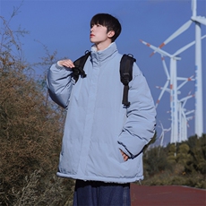 主推十万现货韩版羊羔毛拼接图案保暖摇粒绒棉衣外套MY9073-P80，男装棉衣，电商A128