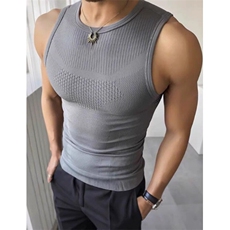 无缝背心肌理感撸铁训练球服坎肩无袖跑步健身衣速干衣BX15P35，男装背心/马甲，电商D256-1(原A064-1)