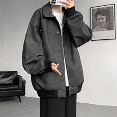 8XL-M美式复古大码皮衣外套男冬加厚棉服夹棉皮袄子棉衣JK006P95，男装皮衣，电商B312