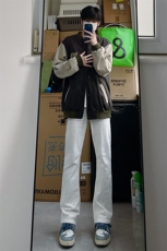 B221美式ins高街暗黑小众修身弹力休闲牛仔裤LK23010-P60控78，男装牛仔裤，电商B221