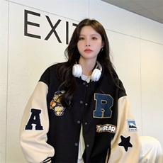 美式棒球服外套女2026秋冬新款初中高中学生潮夹克上衣服，男装夹克，星座218-1（原230）