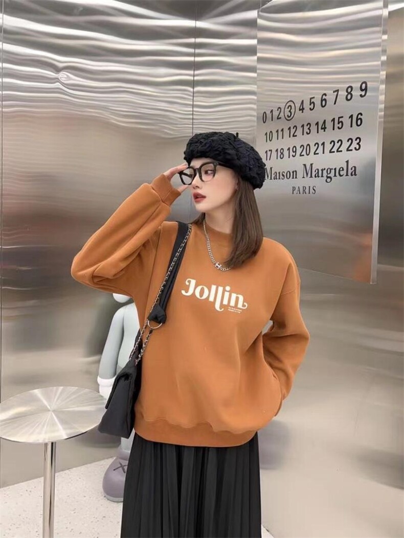 简单休闲加绒卫衣泽妤，女装卫衣/绒衫，泽妤