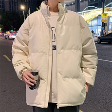 二开纯色直播抖音品质宽松男羽绒棉加厚PU皮棉衣外套M1500P70，男装棉衣，电商C408-1(原B339-1)