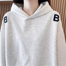 潮牌设计感字母刺绣连帽卫衣男女春秋美式慵懒宽松情侣帽衫，男装卫衣，星座506A