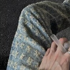美式高街vibe裤子潮牌痞帅炸街提花满印牛仔裤1001-1-CN79-P45，男装牛仔裤，星座1001-1
