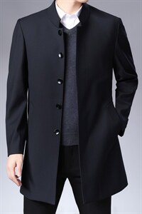 2023新款风衣男中长款外套春秋季商务中年男士时尚百搭潮流外套图片