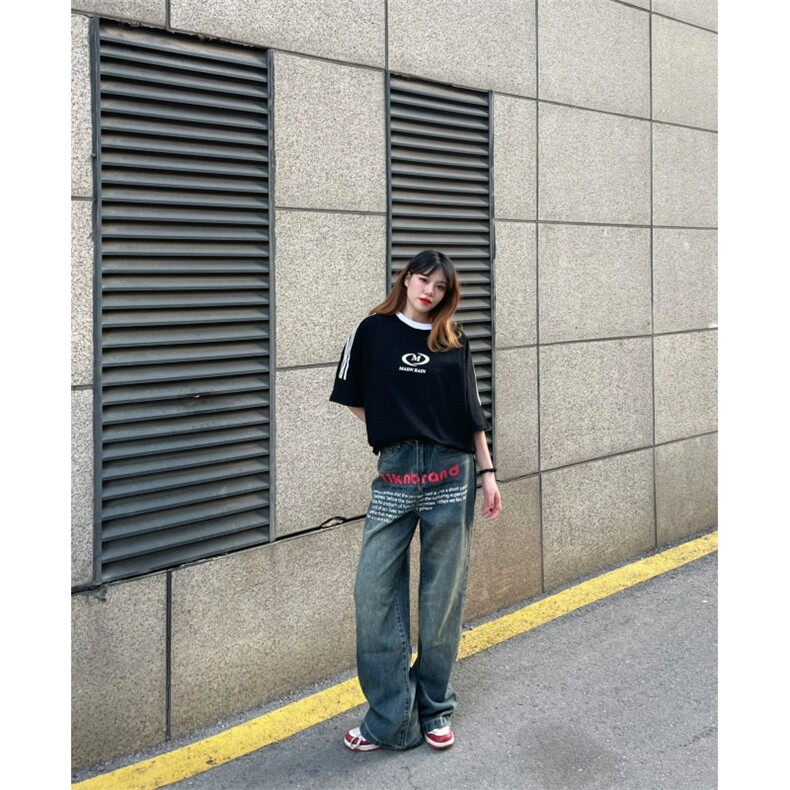 现货！cleanfit微喇高街vibe美式复古牛仔裤字母已改LRA230-P68,男装牛仔裤,星座1005-6
