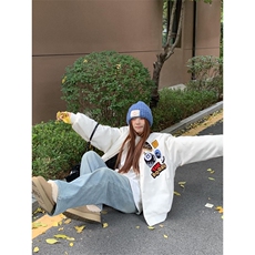 字母卡通徽章刺绣飞行夹克男女秋冬季设计感棒球服外套JW723，男装夹克，星座1116A（原606A-3）
