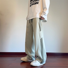 抖音品质秋季新款潮流条纹宽松休闲卫裤B315-K24269-特p40控78，男装休闲裤，电商B315