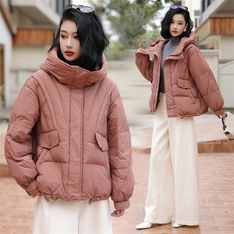 YGYL2024冬季新款现货韩版时尚连帽90绒羽绒服,女装羽绒服,阳光伊恋