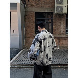 现货5千件 男女美式牛仔外套春扎染破坏牛仔衣高街夹克NT521P75图片