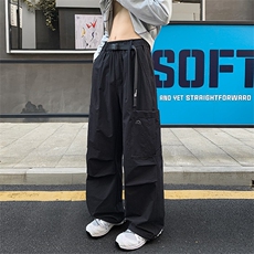 秋季美式户外骑行防风多口袋松紧腰男宽松冲锋裤K24035-特P50控98，男装休闲裤，电商A001-1