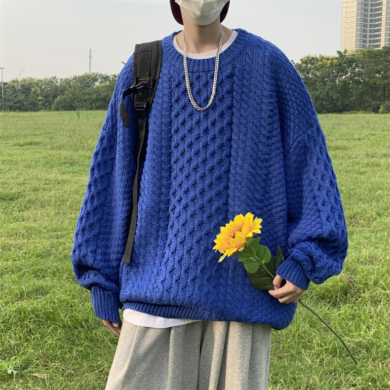 麻花毛衣男秋季圆领潮牌针织衫ins韩版宽松线衣外套MY0626-P45,男装针织衫/毛衣,星座308B-1