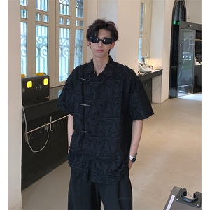 CS20-特P48不是网图有原图 盗图 新中式风宽松休闲短袖衬衫图片