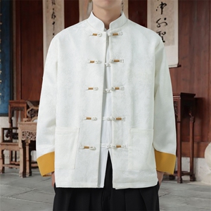 男士外套浮雕梅花夹克盘扣立领唐装风 XZ1512-2504单夹克-P80图片