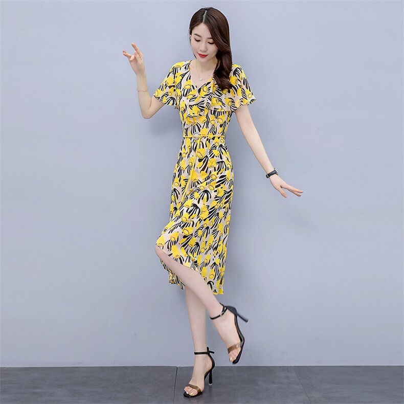 纯棉碎花连衣裙女2025夏季新款气质淑女收腰修身显瘦舒适棉布裙子,女装连衣裙,天丽