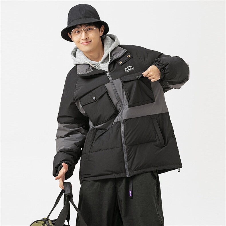 2026冬季新款男日系潮牌立领白鸭绒羽绒服加厚拼色外套YR18-F253,男装羽绒服,电商A101（原外27）