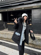 2021年冬装牛仔拼接羽绒服，时尚潮流。，女装羽绒服，非布可衣