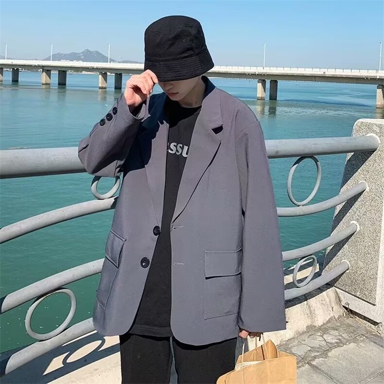 春季西装外套男休闲潮流韩版小西服宽松潮牌痞帅上衣W6865-P45,男装西服,星座512-3