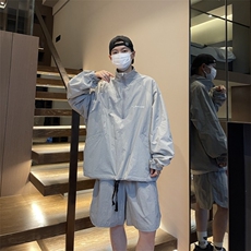 防晒衣套装男夏季钓鱼服运动冲锋外套短裤两件套TZ68310B-2-P80，男装防晒衣，星座310B-2