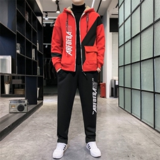 学生加绒加厚卫衣男士连帽套装上衣可分开卖TZ832-P95，男装休闲套装，星座210-3