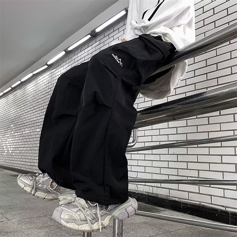 美式冲锋裤男户外潮牌机能宽松休闲抽绳束脚登山裤，男装休闲裤，星座716-3