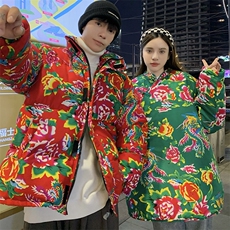 902情侣组合装棉衣外套保暖防寒男女东北大花袄风汉服团队服，男装棉衣，星座115A(原星座507）