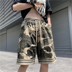 夏季迷彩宽松舒适短裤带抽绳p38，男装牛仔裤，星座1013