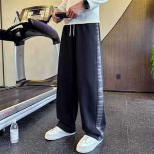 B340 K025 P68 98 店主风小伙风痞帅水洗条纹休闲裤卫裤图片