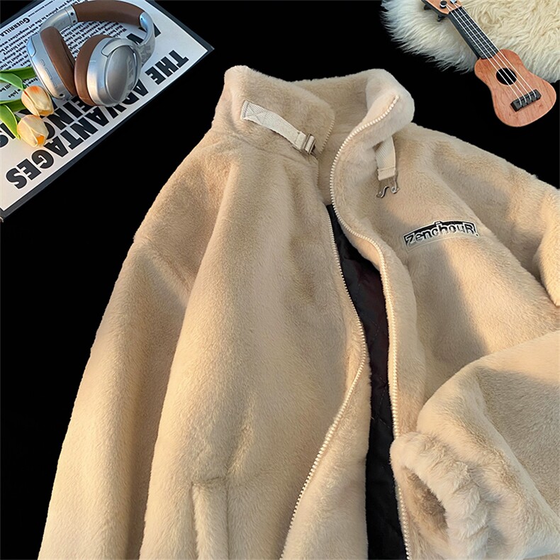 冬季新款棉服仿兔毛棉衣潮牌立领外套夹棉保暖D3124-TP95168,男装棉衣,电商A102