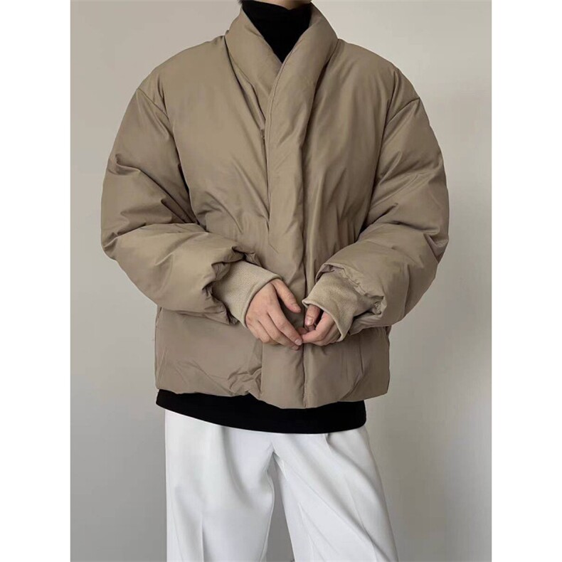 现货MH02-P125设计感无领棉服简约纯色保暖棉衣加厚外套男,男装棉衣,星座1501-3