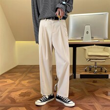 主推韩版休闲裤男垂感宽松直筒九分西裤阔腿裤日系潮流XK909-P38,男装西裤,星座1008-1