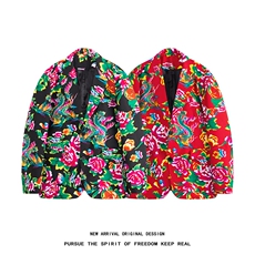 XF9035/P65春装新款东北大花西服男女风个性宽松花上衣外套，男装西服，电商A141