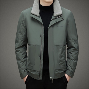 羽绒服男2023年新款青年立领商务休闲上衣冬季加厚保暖鸭绒外套图片