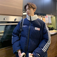 EQ336撞色面包服冬季外套男港风潮流印花棉衣2024新款青少年棉服，男装棉衣，电商C306-1