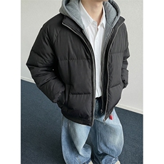 现货高品质重磅工艺美式高街假两件PU皮棉衣男女加厚棉服外套，男装棉衣，电商A486